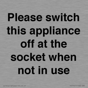 Please switch this appliance off at the socket when not in use